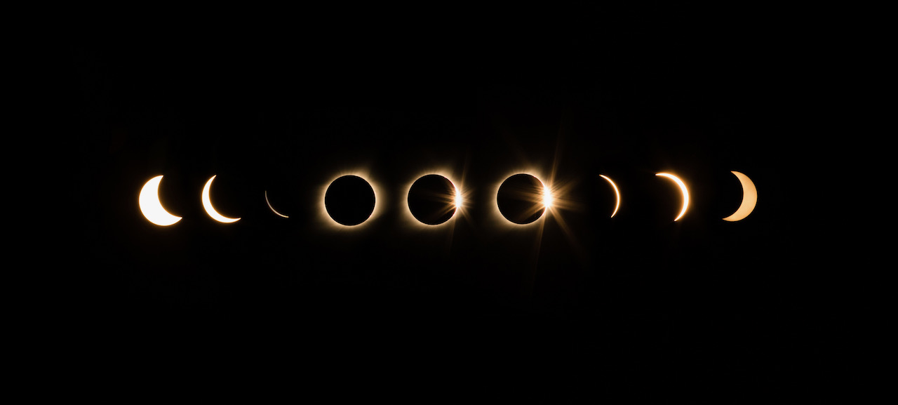 Secuencia del eclipse total de Sol