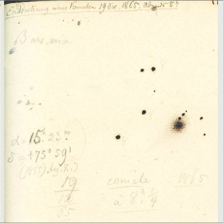 More details Sketch of the comet as it was discovered by Wilhelm Tempel on 19 December 1865.